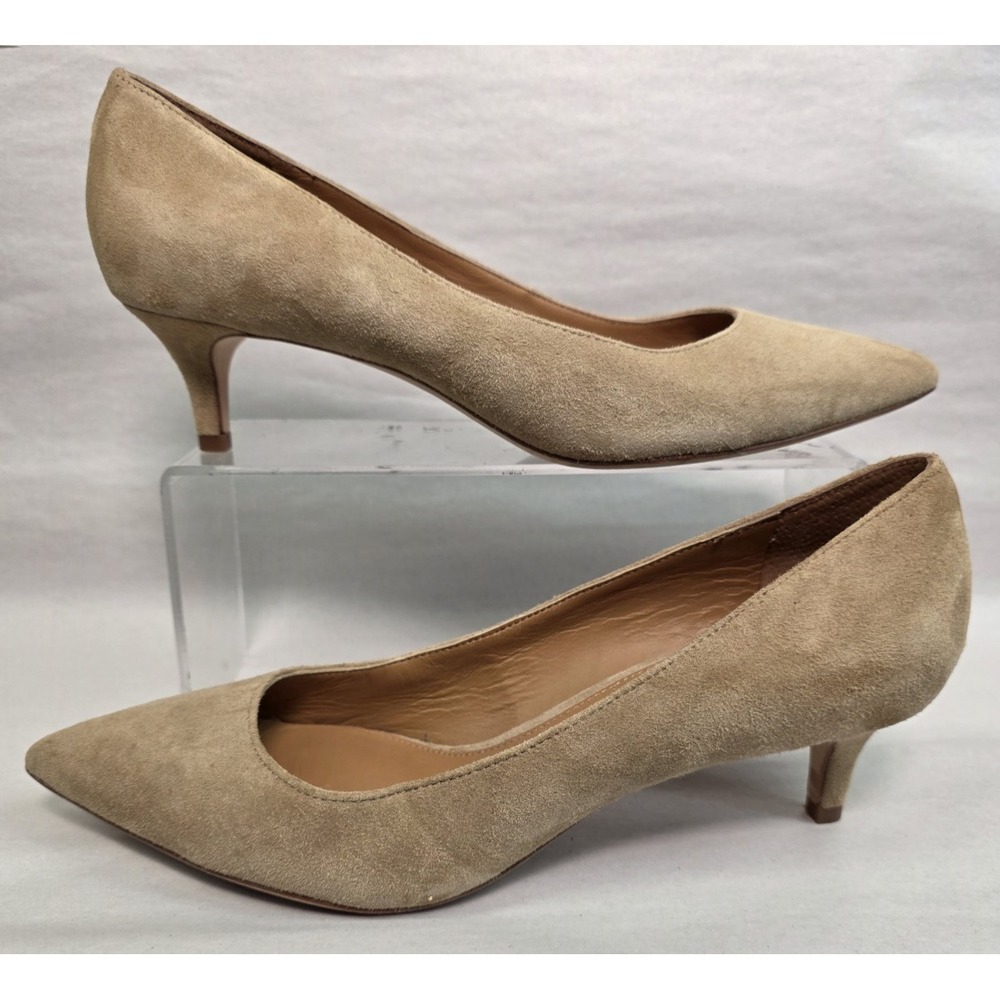 J. McLaughlin "Kat" (Sz 7) Kitten Women's Heels Beige Suede